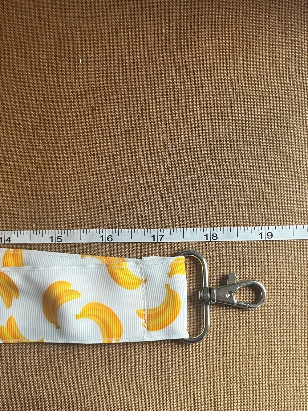 Banana Print Lanyard Necklace - White and Yellow
